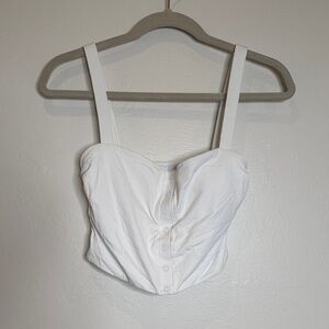 ANDIE Swim AT141 The snap swim top in white NWT